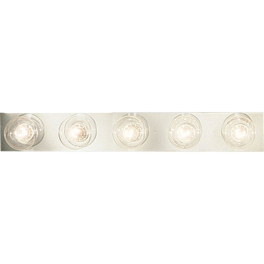 PROGRESS LIGHTING P3335-15 Polished Chrome Broadway Collection Five-Light Polished Chrome Traditional Bath Vanity Light