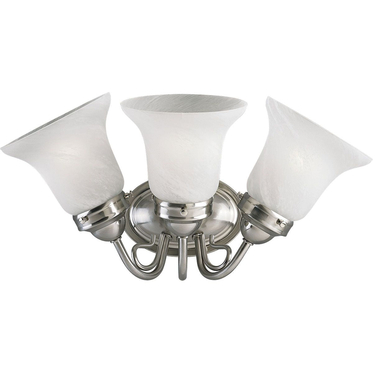 PROGRESS LIGHTING P3369-09 Brushed Nickel Bedford Collection Three-Light Brushed Nickel Etched Alabaster Glass Traditional Bath Vanity Light