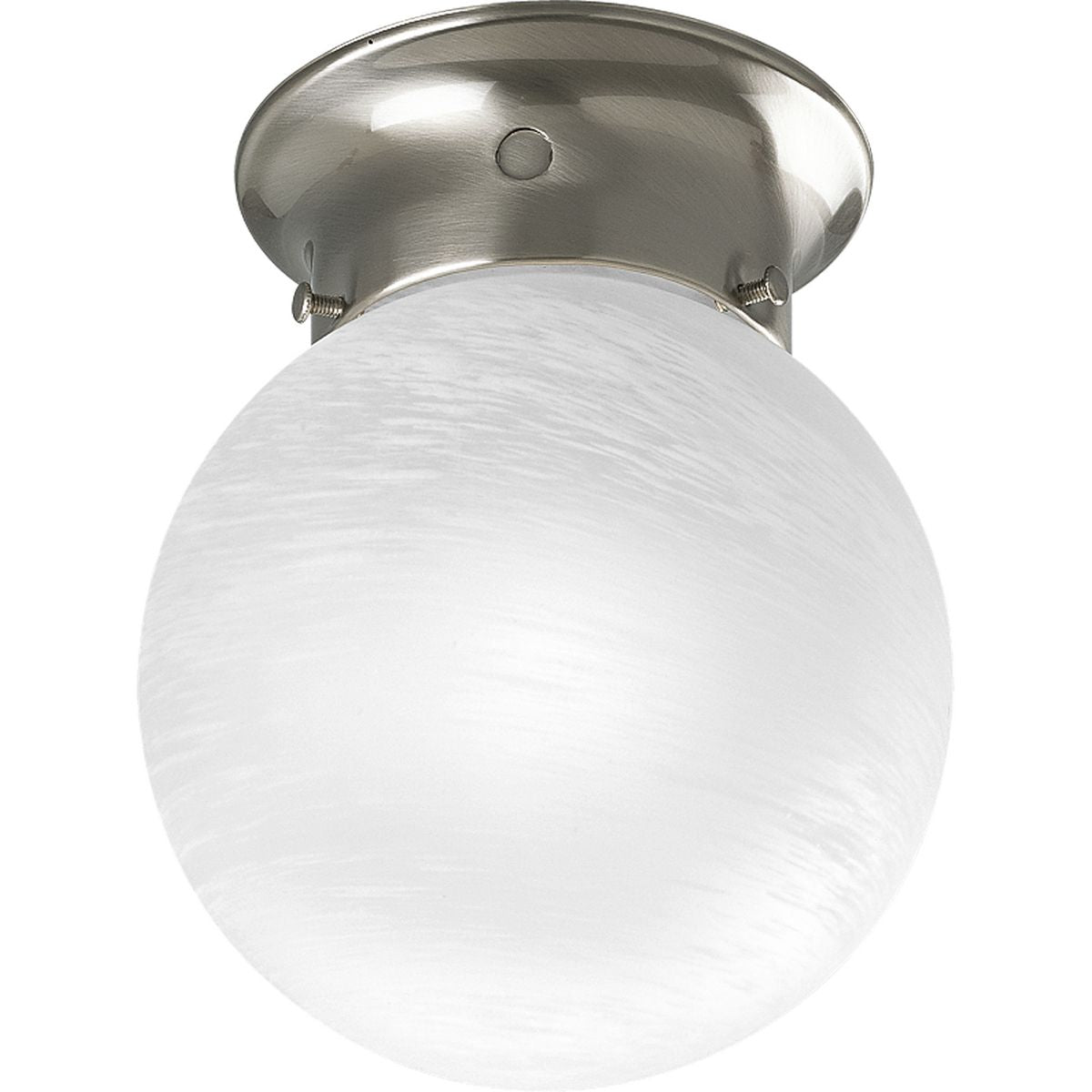PROGRESS LIGHTING P3401-09 Brushed Nickel Glass Globes Collection 6" One-Light Close-to-Ceiling