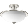 PROGRESS LIGHTING P3424-09 Brushed Nickel Replay Collection Two-light 14-3/4" Semi-Flush