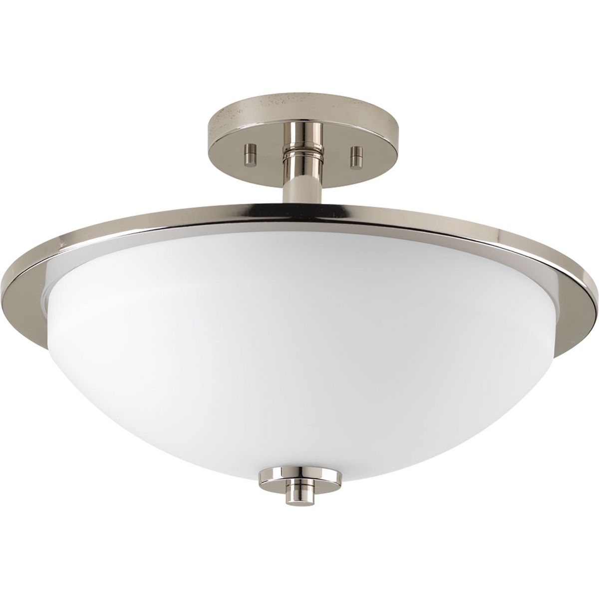PROGRESS LIGHTING P3424-104 Polished Nickel Replay Collection Two-light 14-3/4" Semi-Flush