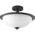PROGRESS LIGHTING P3424-31 Textured Black Replay Collection Two-light 14-3/4" Semi-Flush