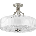 PROGRESS LIGHTING P3434-104 Polished Nickel Caress Collection Two-Light 16" Semi-Flush Mount