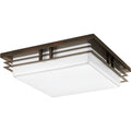 PROGRESS LIGHTING P3448-2030K9 Antique Bronze Helm Collection Two-Light 14" LED Flush Mount