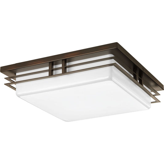 PROGRESS LIGHTING P3448-2030K9 Antique Bronze Helm Collection Two-Light 14" LED Flush Mount