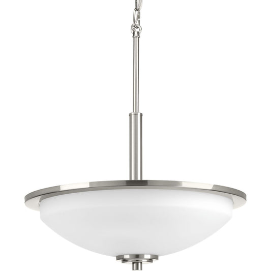 PROGRESS LIGHTING P3450-09 Brushed Nickel Replay Collection Three-light Inverted Pendant