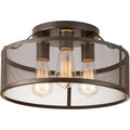 PROGRESS LIGHTING P3452-20 Antique Bronze Swing Collection Three-Light 15" Flush Mount