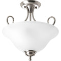 PROGRESS LIGHTING P3460-09ET Brushed Nickel Two-Light 13-1/4" Semi-Flush