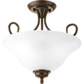 PROGRESS LIGHTING P3460-20ET Antique Bronze Two-Light 13-1/4" Semi-Flush