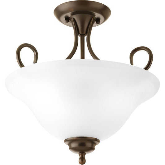 PROGRESS LIGHTING P3460-20ET Antique Bronze Two-Light 13-1/4" Semi-Flush