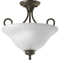 PROGRESS LIGHTING P3460-20 Antique Bronze Two-Light 13-1/4" Semi-Flush