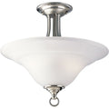 PROGRESS LIGHTING P3473-09 Brushed Nickel Trinity Collection Two-Light 16" Semi-Flush