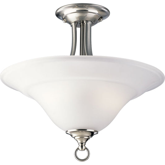 PROGRESS LIGHTING P3473-09 Brushed Nickel Trinity Collection Two-Light 16" Semi-Flush