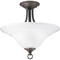 PROGRESS LIGHTING P3473-20 Antique Bronze Trinity Collection Two-Light 16" Semi-Flush