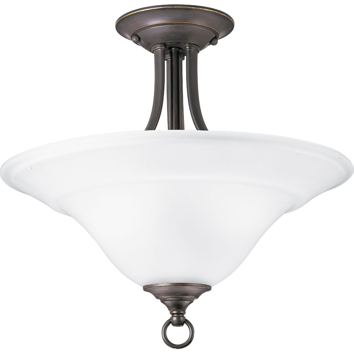 PROGRESS LIGHTING P3473-20 Antique Bronze Trinity Collection Two-Light 16" Semi-Flush