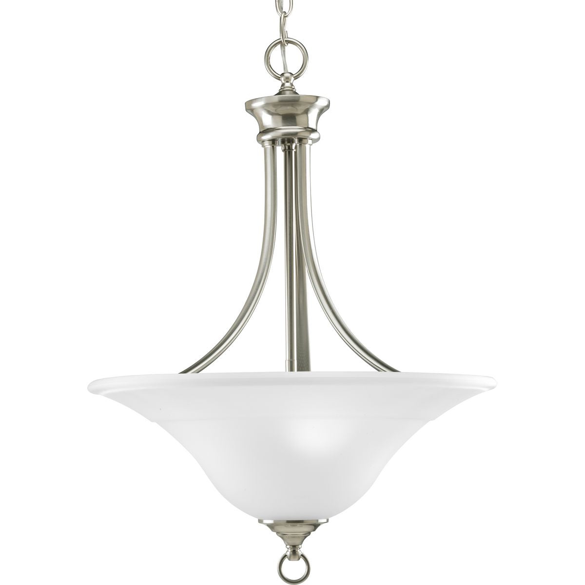 PROGRESS LIGHTING P3474-09 Brushed Nickel Trinity Collection Three-Light Foyer Pendant