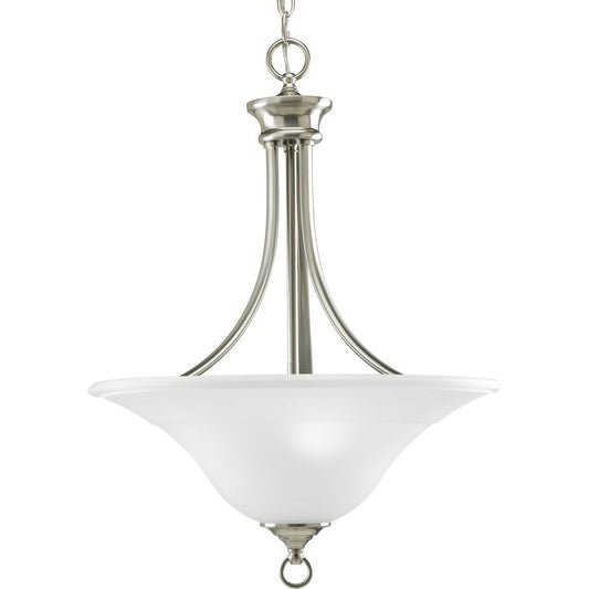 PROGRESS LIGHTING P3474-09 Brushed Nickel Trinity Collection Three-Light Foyer Pendant