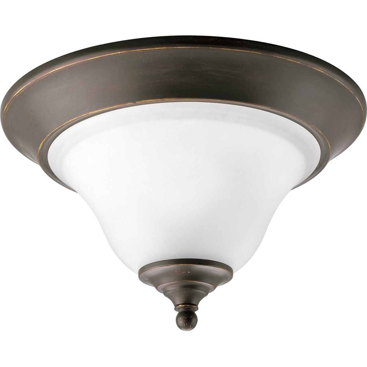 PROGRESS LIGHTING P3475-20 Antique Bronze Trinity Collection One-Light 12-1/2" Close-to-Ceiling