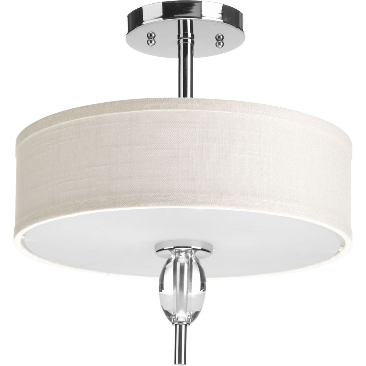 PROGRESS LIGHTING P3495-15 Polished Chrome Status Collection Two-Light 13" Semi Flush Mount
