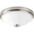 PROGRESS LIGHTING P350005-009-30 Brushed Nickel One-Light 11" LED Linen Glass Flush Mount