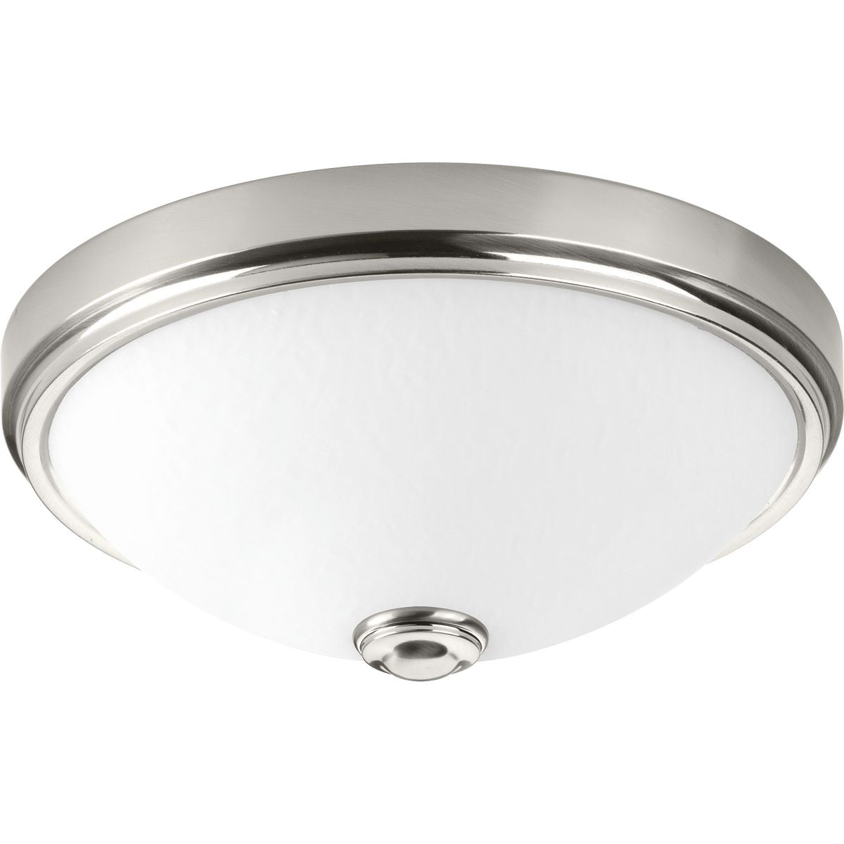 PROGRESS LIGHTING P350005-009-30 Brushed Nickel One-Light 11" LED Linen Glass Flush Mount