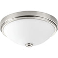 PROGRESS LIGHTING P350006-009-30 Brushed Nickel One-Light 13" LED Linen Glass Flush Mount