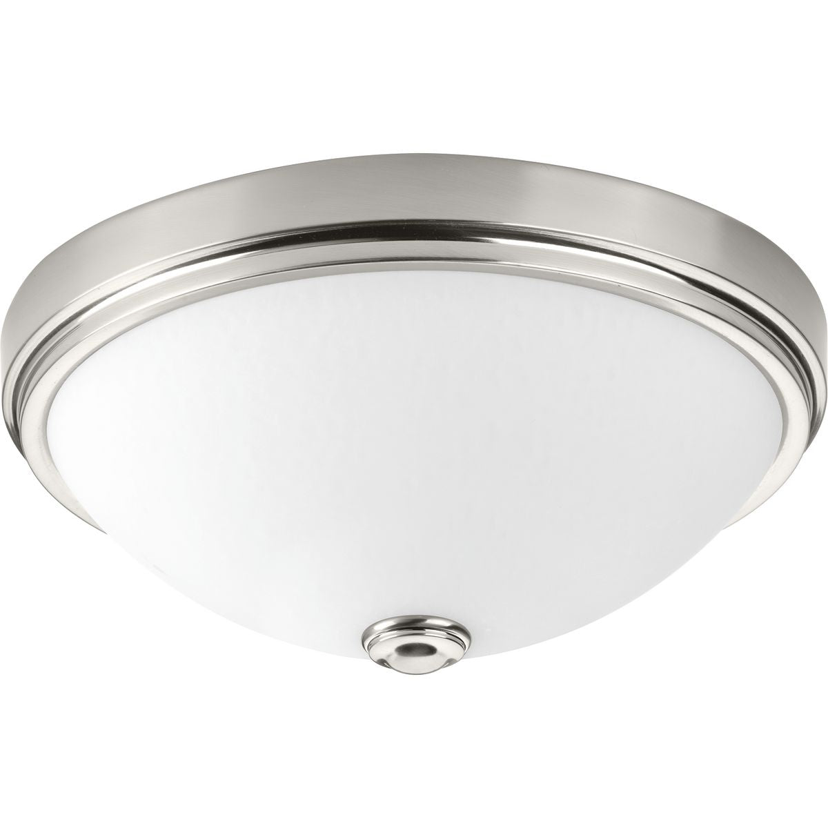 PROGRESS LIGHTING P350006-009-30 Brushed Nickel One-Light 13" LED Linen Glass Flush Mount
