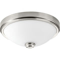 PROGRESS LIGHTING P350007-009-30 Brushed Nickel One-Light 15" LED Linen Glass Flush Mount