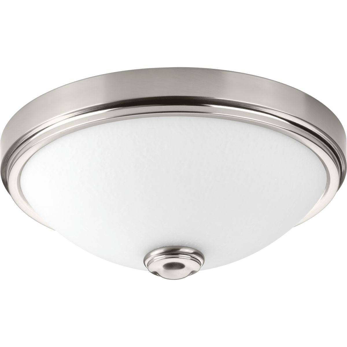 PROGRESS LIGHTING P350007-009-30 Brushed Nickel One-Light 15" LED Linen Glass Flush Mount
