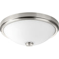 PROGRESS LIGHTING P350008-009-30 Brushed Nickel One-Light 19" LED Linen Glass Flush Mount