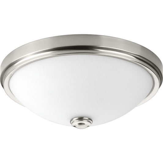 PROGRESS LIGHTING P350008-009-30 Brushed Nickel One-Light 19" LED Linen Glass Flush Mount