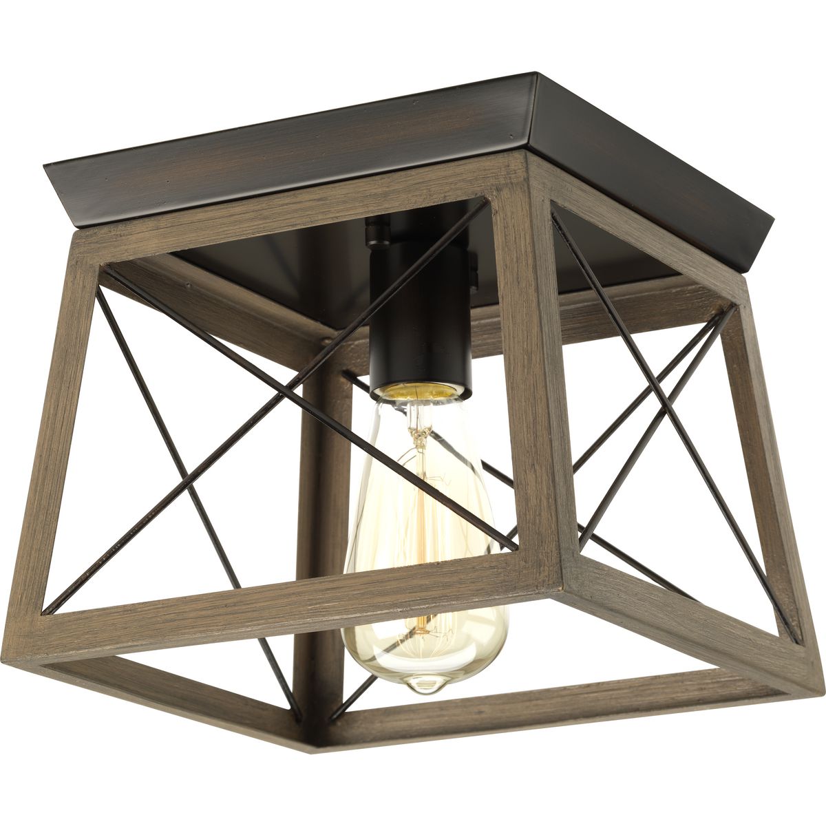 PROGRESS LIGHTING P350022-020 Antique Bronze Briarwood Collection One-Light 9-1/2" Flush Mount