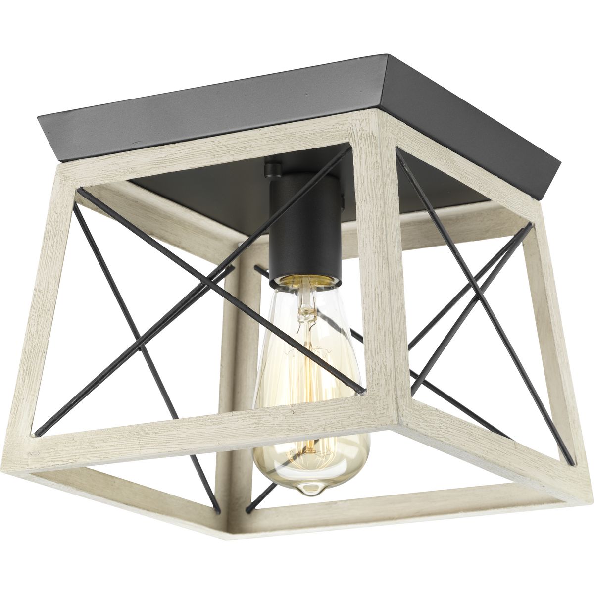 PROGRESS LIGHTING P350022-143 Graphite Briarwood Collection One-Light 9-1/2" Flush Mount