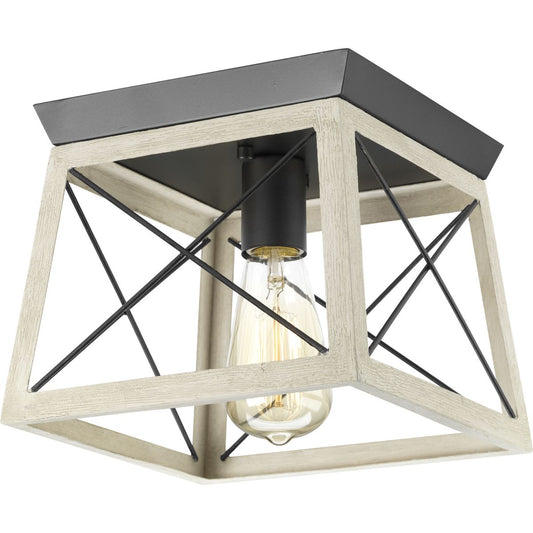 PROGRESS LIGHTING P350022-143 Graphite Briarwood Collection One-Light 9-1/2" Flush Mount