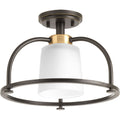 PROGRESS LIGHTING P350032-020 Antique Bronze West Village Collection 13-1/2" One-Light Semi-Flush Convertible