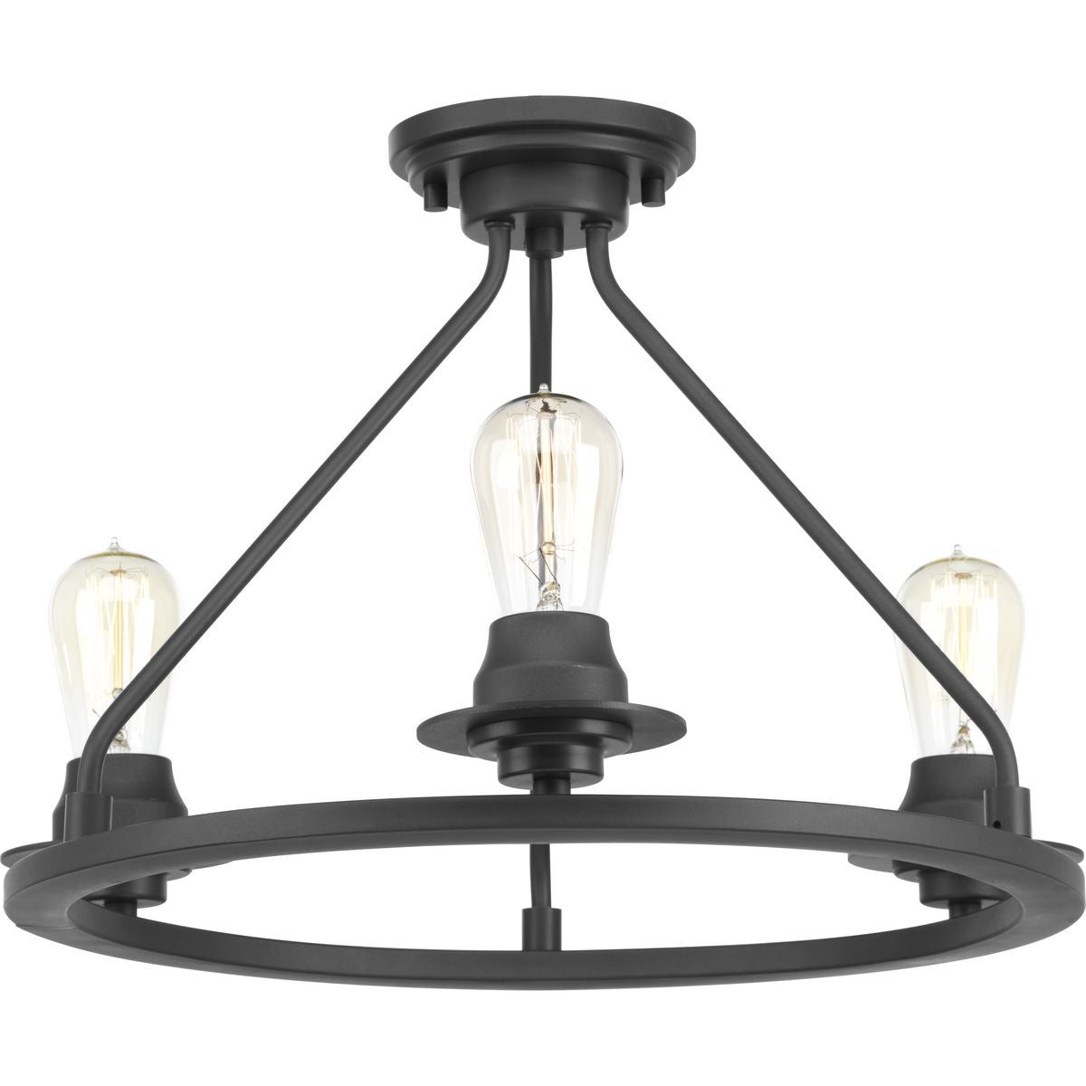 PROGRESS LIGHTING P350036-143 Graphite Debut Collection Three-Light Semi-Flush Convertible