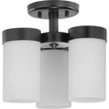 PROGRESS LIGHTING P350040-031 Matte Black Elevate Collection Three-Light 11-3/4" Flush Mount