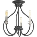 PROGRESS LIGHTING P350042-143 Graphite Whisp Collection Three-Light Semi-Flush Convertible
