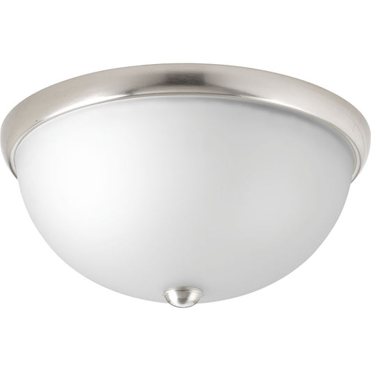 PROGRESS LIGHTING P350044-009 Brushed Nickel Two-Light 14" Glass Dome Flush Mount