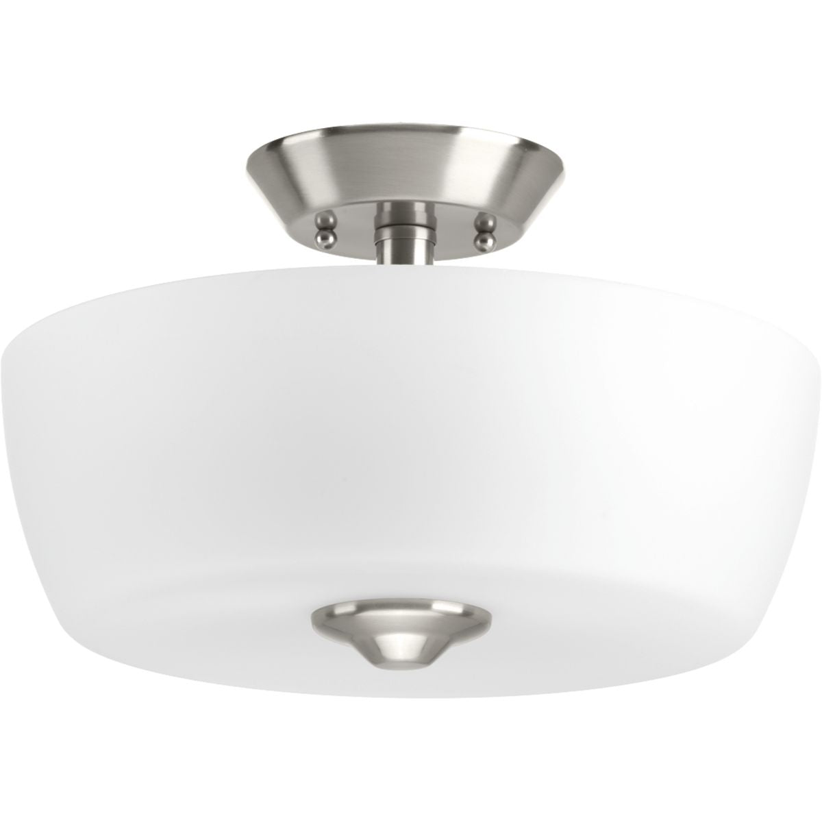 PROGRESS LIGHTING P350060-009 Brushed Nickel Leap Collection Two-Light 14" Semi-Flush Mount