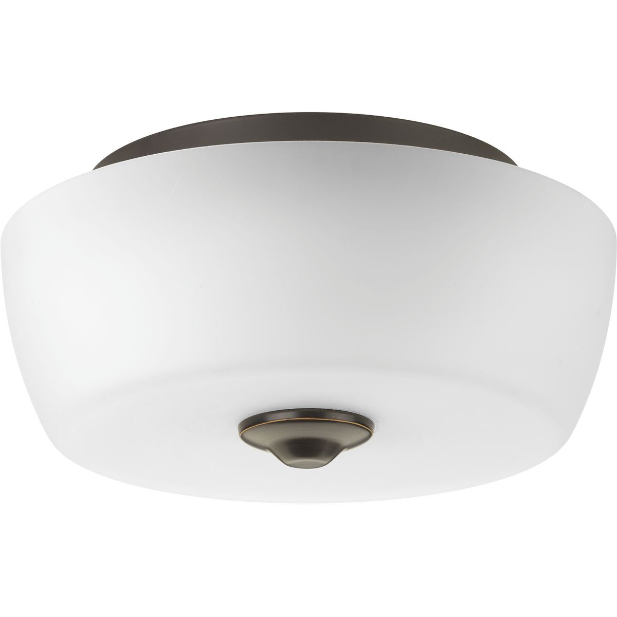 PROGRESS LIGHTING P350061-020 Antique Bronze Leap Collection Two-Light 14" Flush Mount