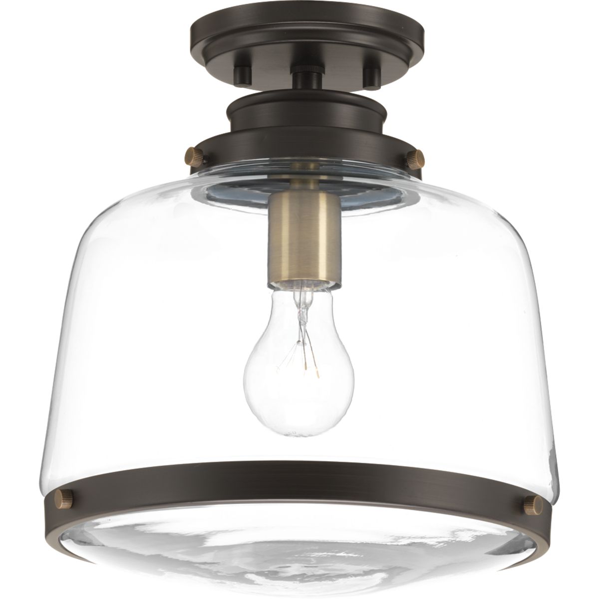 PROGRESS LIGHTING P350074-020 Antique Bronze Judson Collection 11" Flush Mount