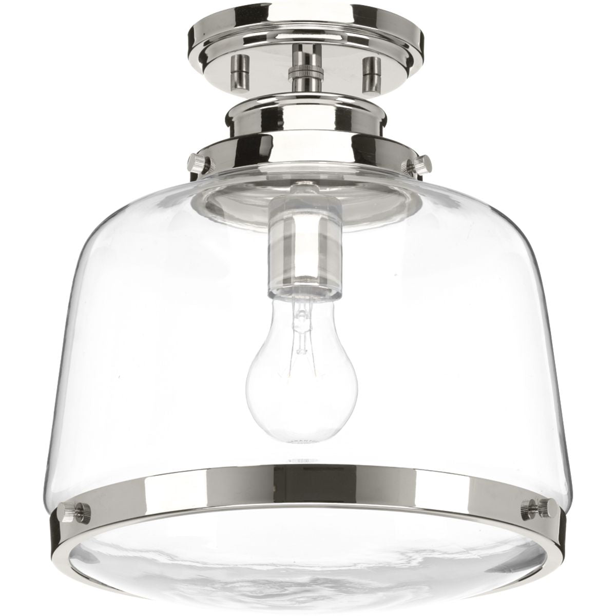 PROGRESS LIGHTING P350074-104 Polished Nickel Judson Collection 11" Flush Mount