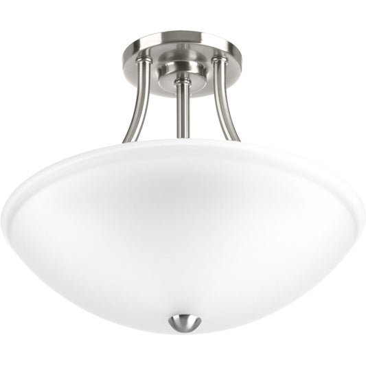 PROGRESS LIGHTING P350088-009-30 Brushed Nickel Gather Collection 12-7/8" Semi-Flush/Convertible