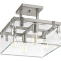 PROGRESS LIGHTING P350090-009 Brushed Nickel Glayse Collection 16-3/4" Semi-Flush/Convertible