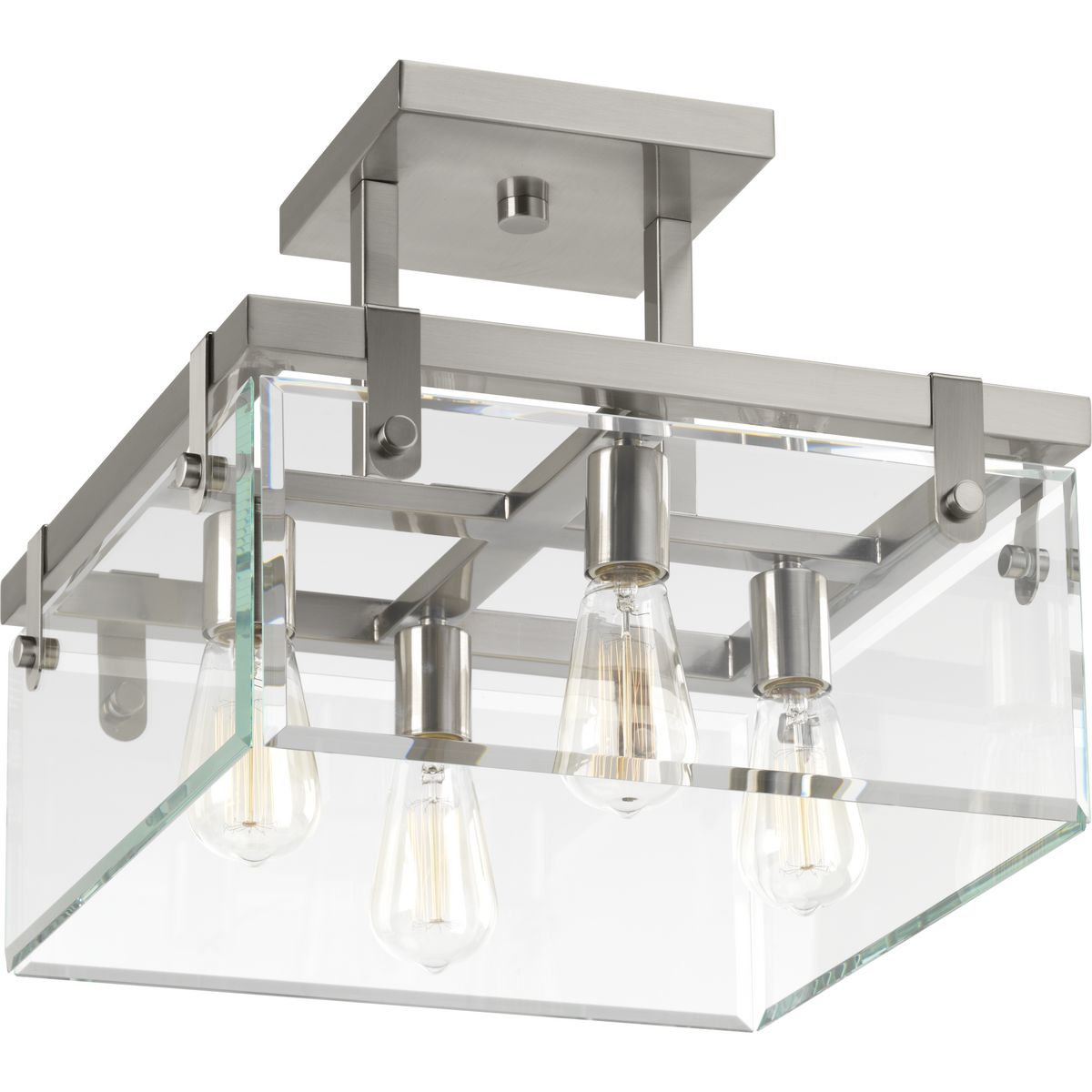 PROGRESS LIGHTING P350090-009 Brushed Nickel Glayse Collection 16-3/4" Semi-Flush/Convertible