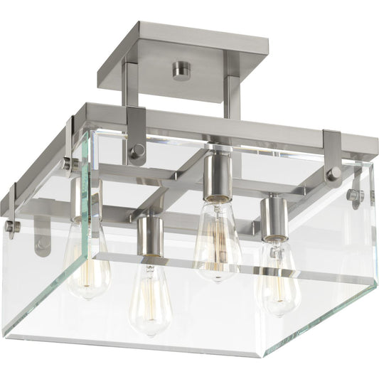 PROGRESS LIGHTING P350090-009 Brushed Nickel Glayse Collection 16-3/4" Semi-Flush/Convertible