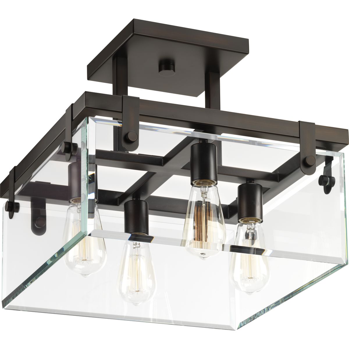 PROGRESS LIGHTING P350090-020 Antique Bronze Glayse Collection 16-3/4" Semi-Flush/Convertible