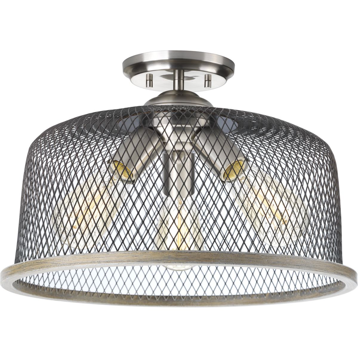 PROGRESS LIGHTING P350091-009 Brushed Nickel Tilley Collection 16" Semi-Flush