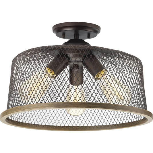 PROGRESS LIGHTING P350091-020 Antique Bronze Tilley Collection 16" Semi-Flush